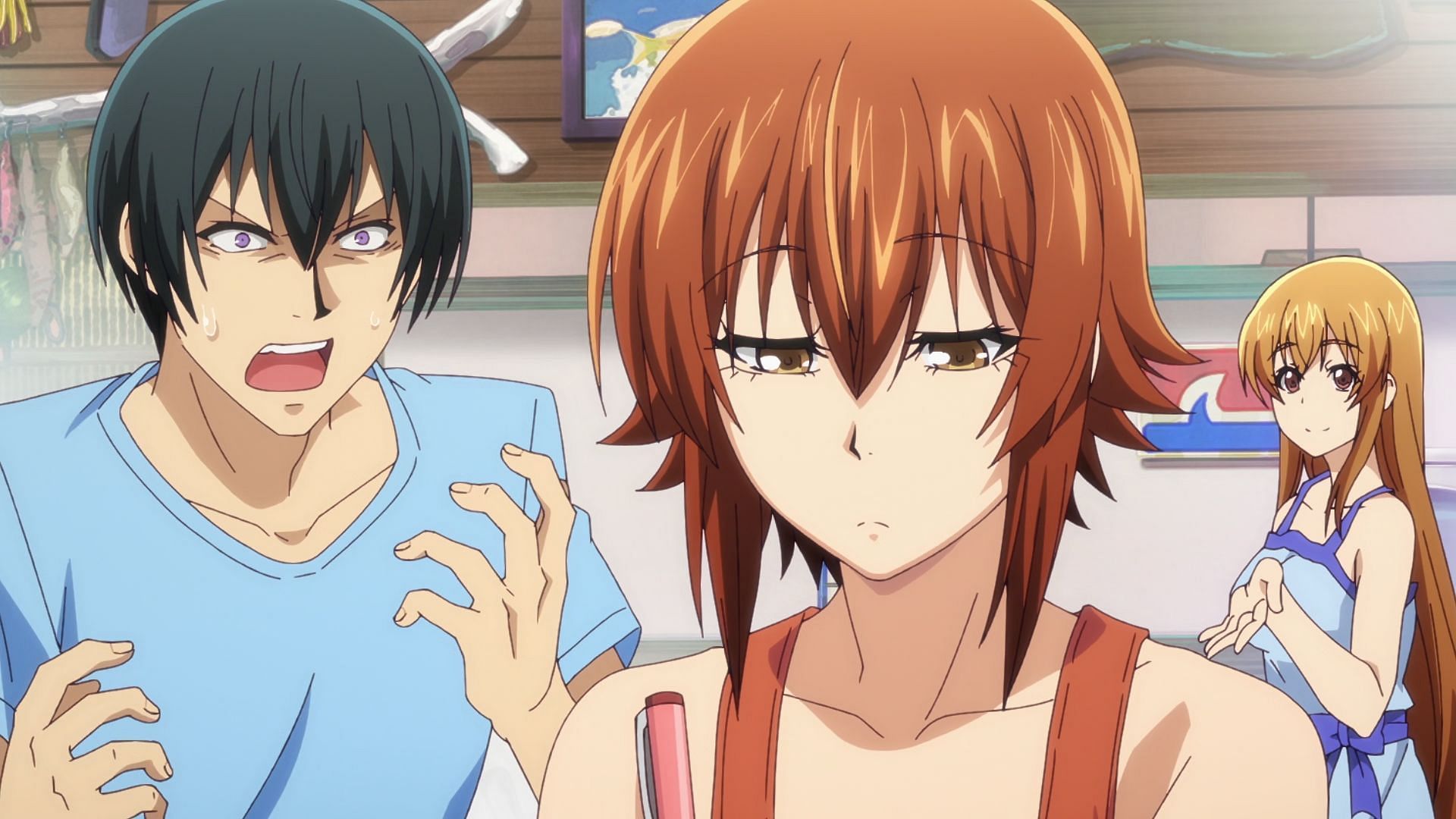 Iori, Chisa, and Nanaka as seen in Grand Blue season 2 episode 1 (Image via Zero-G, Liber)